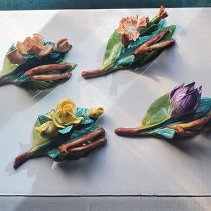 HAND PAINTED CERAMIC  FLOWER NAPKIN HOLDERS